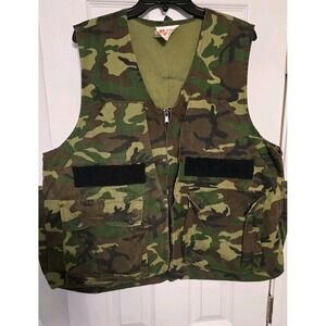 Avid Mens Camo Shooting Vest Hunting XL Open Back Pocket 12 Shotgun Shell Loops